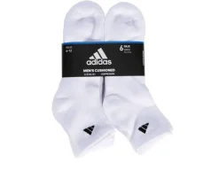 Adidas 6 Pair Men's Cushioned Quarter Socks