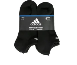 Adidas 6 Pair Men's Cushioned No Show Socks