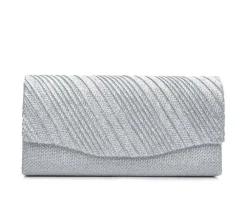 Four Seasons Handbags Small Diagonal Stripe Evening Clutch