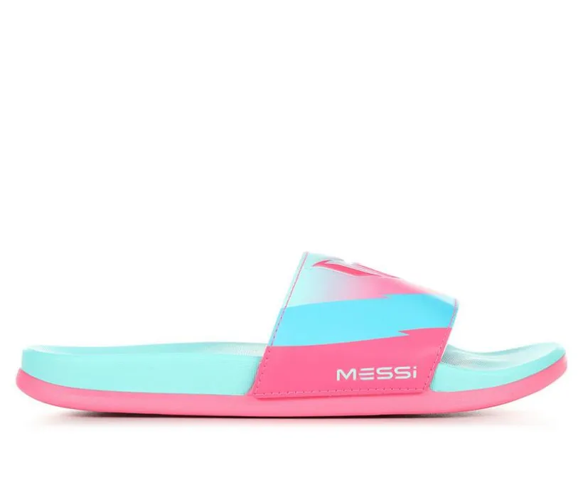 Girls' Adidas Little Kid & Big Kid Adilette Comfort Messi Sport Slides