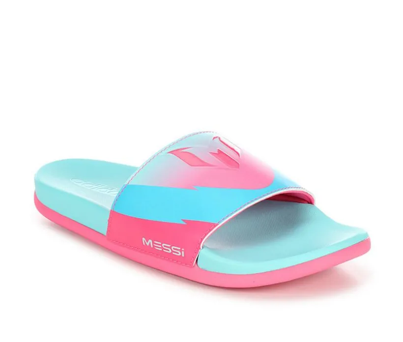 Girls' Adidas Little Kid & Big Kid Adilette Comfort Messi Sport Slides