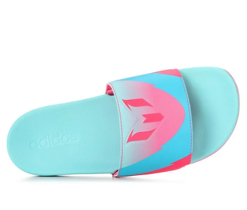 Girls' Adidas Little Kid & Big Kid Adilette Comfort Messi Sport Slides