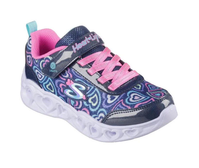 Girls' Skechers Heart Lights Boogie Love 10.5-4 Light-Up Shoes
