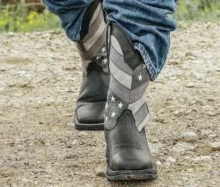 Men's Durango Rebel Faded Black Flag Western Boot