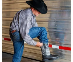 Men's Durango Rebel Faded Black Flag Western Boot