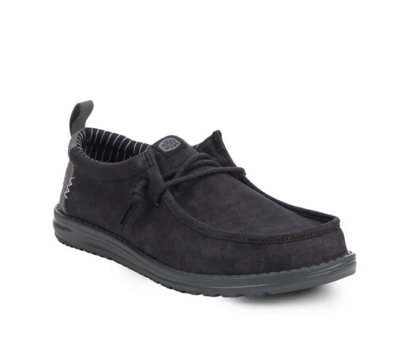 Men's HEYDUDE Wally Vintage Classic Black Casual Shoes