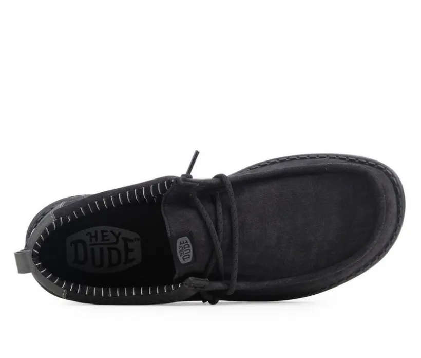 Men's HEYDUDE Wally Vintage Classic Black Casual Shoes