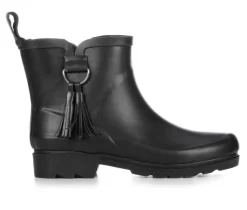 Women's Capelli New York Matte Solid Rain w/ Tassel Rain Boots