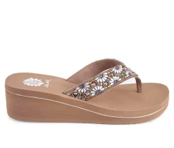Women's Yellow Box Savira Wedge Flip-Flops