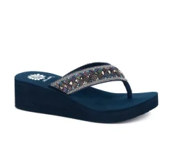 Women's Yellow Box Selvia Wedge Flip-Flops