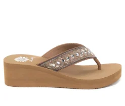 Women's Yellow Box Selvia Wedge Flip-Flops