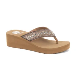Women's Yellow Box Selvia Wedge Flip-Flops